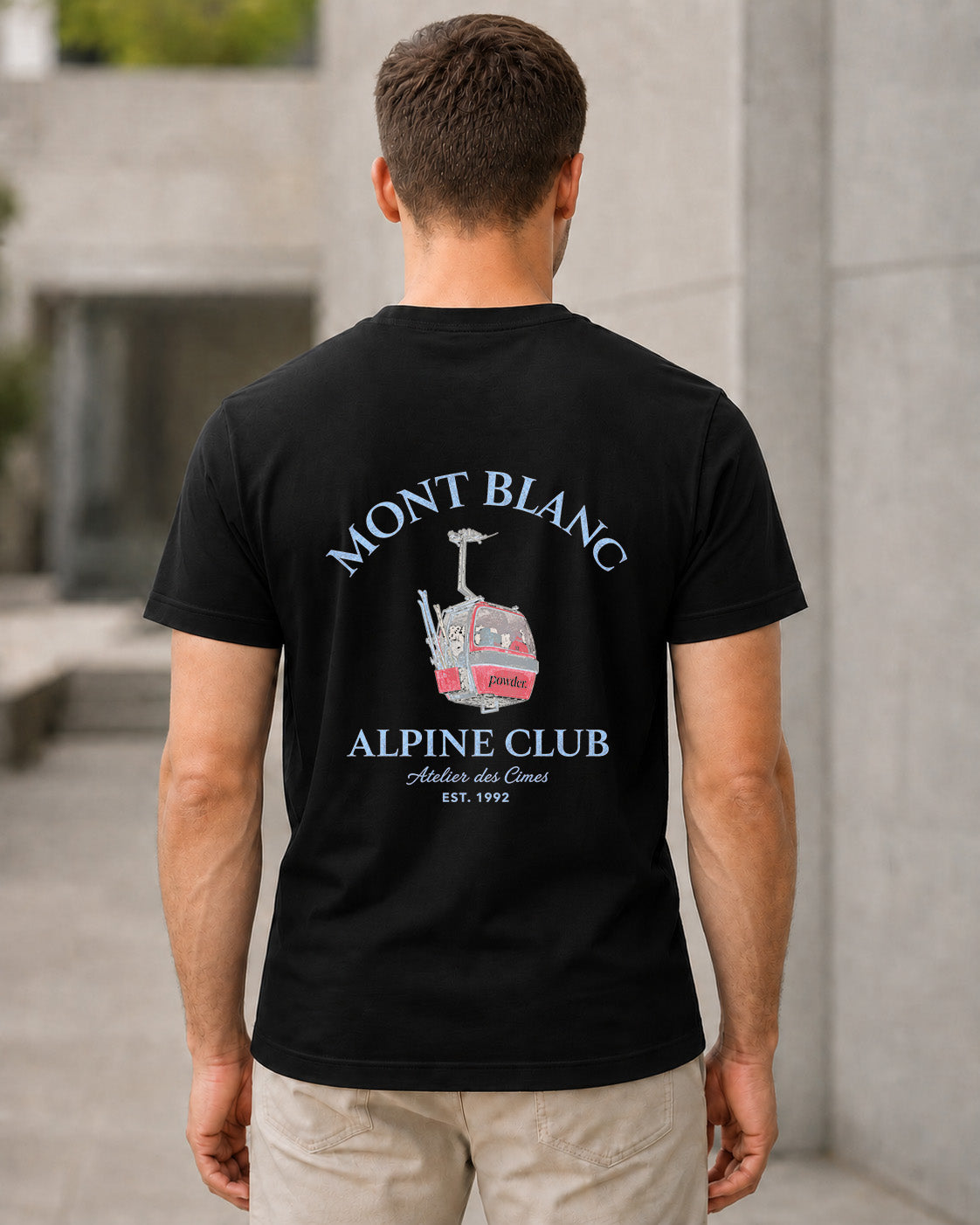 Mont Blanc Alpine Club T-Shirt – Bio-Baumwolle Shirt Schwarz, Rückenprint
