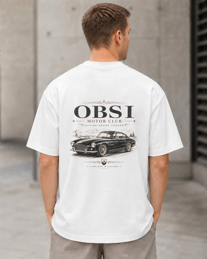 Motor Club T-Shirt – Heavyweight Oversize Shirt Weiss, Rückenprint
