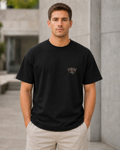 Nashville T-Shirt – Heavyweight Oversize Shirt Schwarz, Frontansicht
