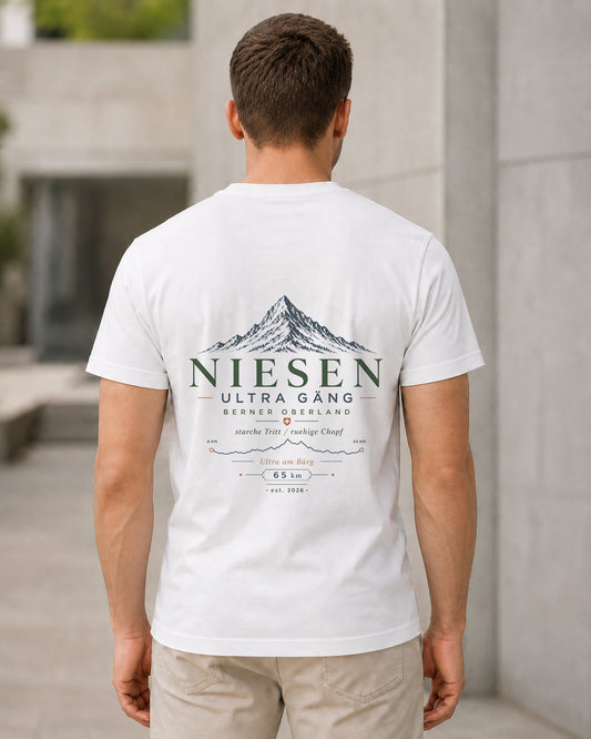 Niesen T-Shirt – Bio-Baumwolle Shirt Weiss, Rückenprint