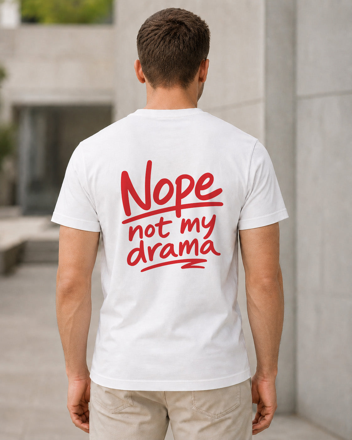 Nope T-Shirt – Bio-Baumwolle Shirt Weiss, Rückenprint