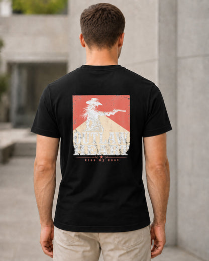 Outlaw Heart T-Shirt – Bio-Baumwolle Shirt Schwarz, Rückenprint