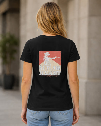 Outlaw Heart T-Shirt – Frauen Shirt Schwarz, Rückenprint