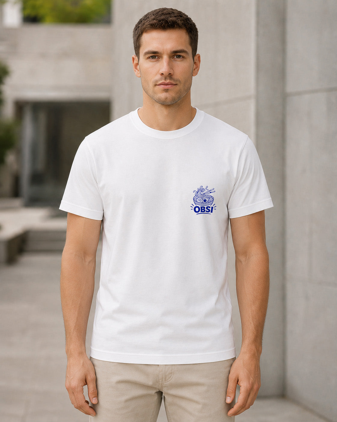 Ramen T-Shirt – Bio-Baumwolle Shirt Weiss, Frontansicht