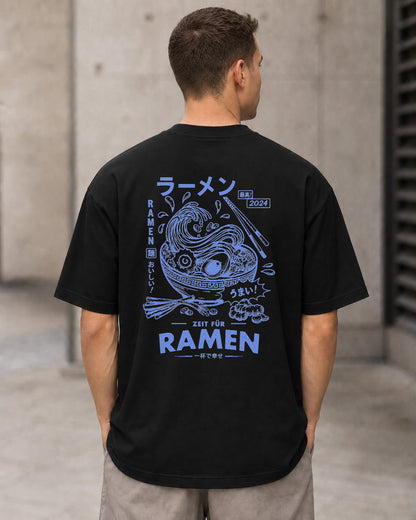 Ramen T-Shirt – Heavyweight Oversize Shirt Schwarz, Rückenprint