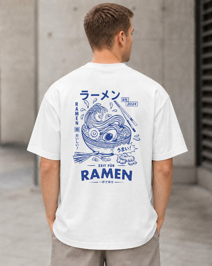 Ramen T-Shirt – Heavyweight Oversize Shirt Weiss, Rückenprint