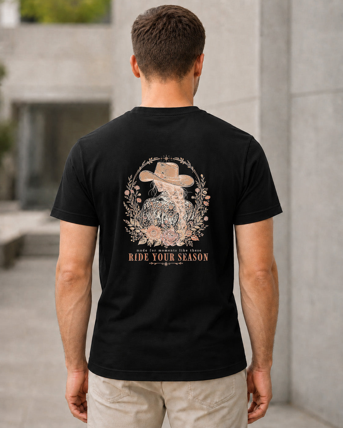 Ride Your Season T-Shirt – Bio-Baumwolle Shirt Schwarz, Rückenprint