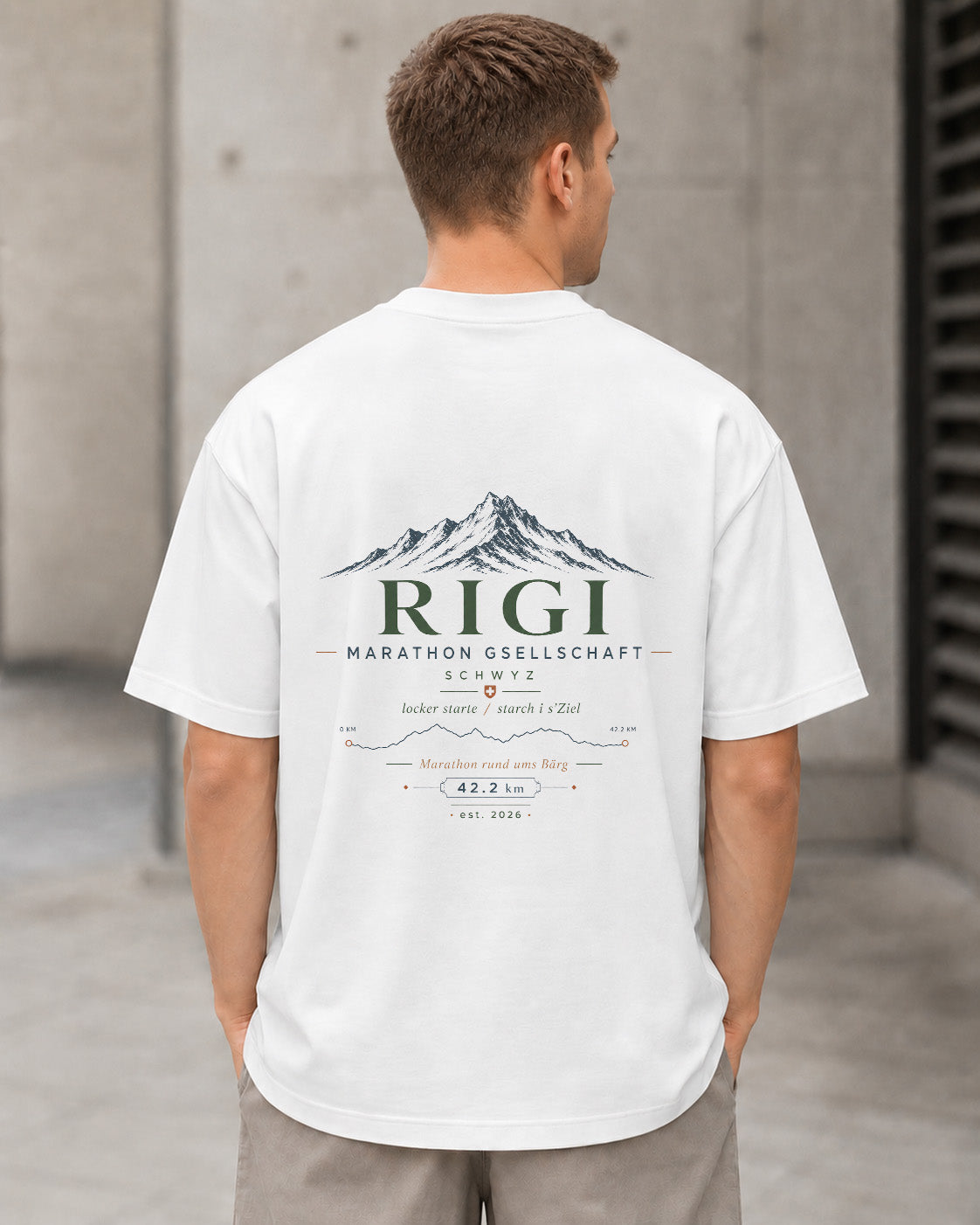 Rigi T-Shirt – Heavyweight Oversize Shirt Weiss, Rückenprint