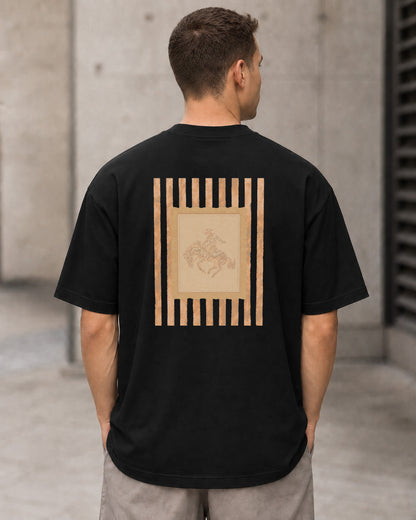 Rodeo T-Shirt – Heavyweight Oversize Shirt Schwarz, Rückenprint