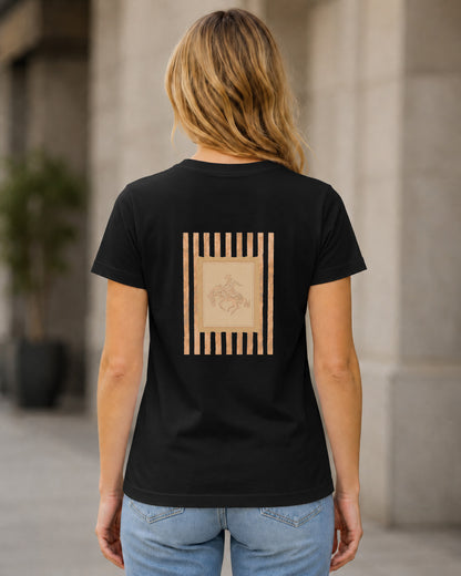 Rodeo T-Shirt – Frauen Shirt Schwarz, Rückenprint