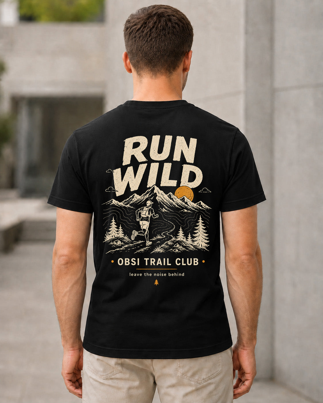 Run Wild T-Shirt – Bio-Baumwolle Shirt Schwarz, Rückenprint