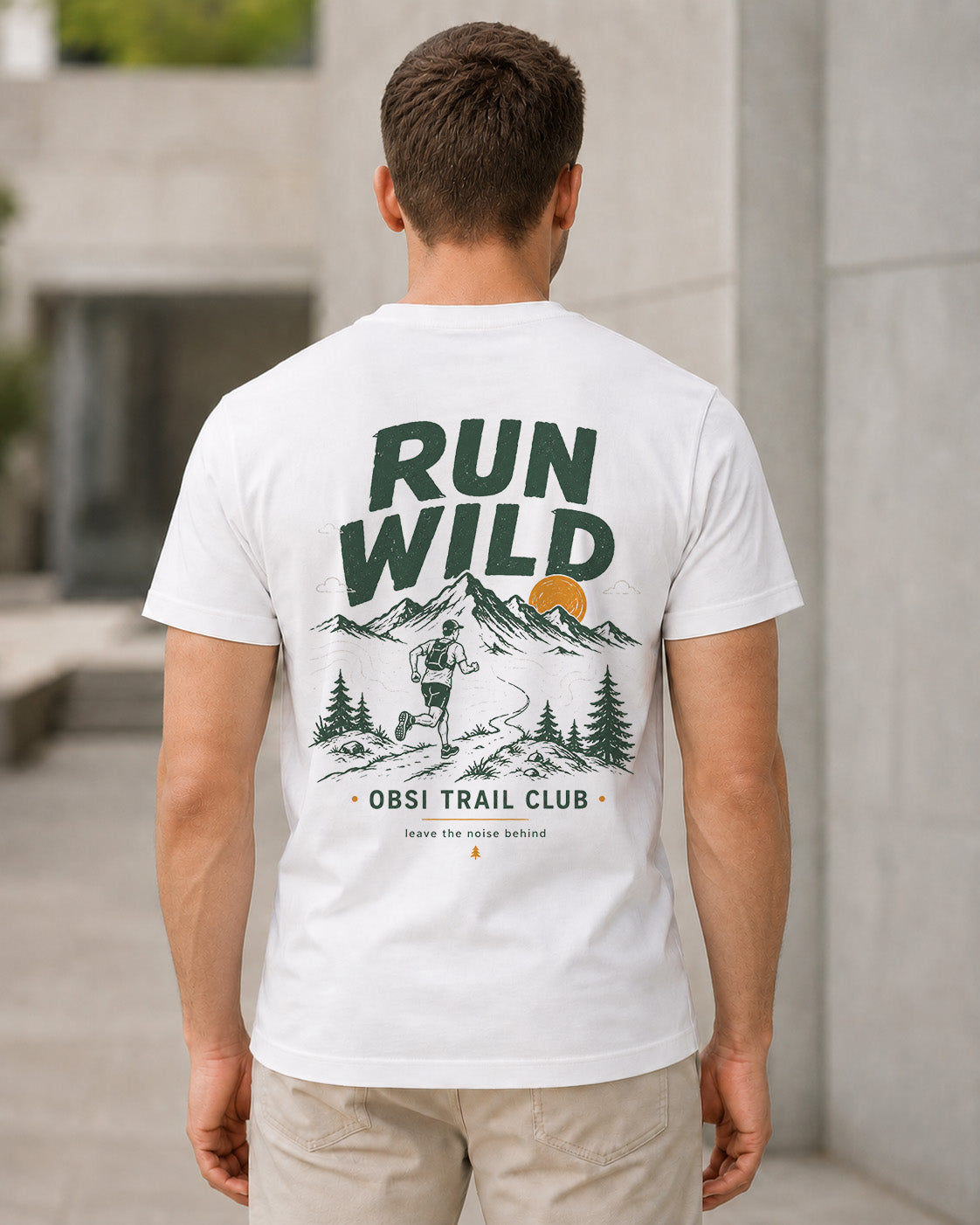 Run Wild T-Shirt – Bio-Baumwolle Shirt Weiss, Rückenprint