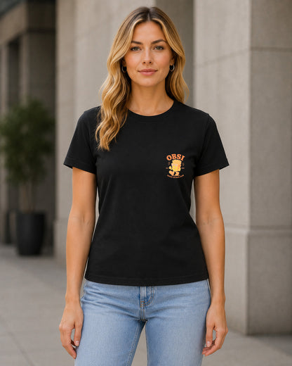 Snack Attack T-Shirt – Frauen Shirt Schwarz, Frontansicht
