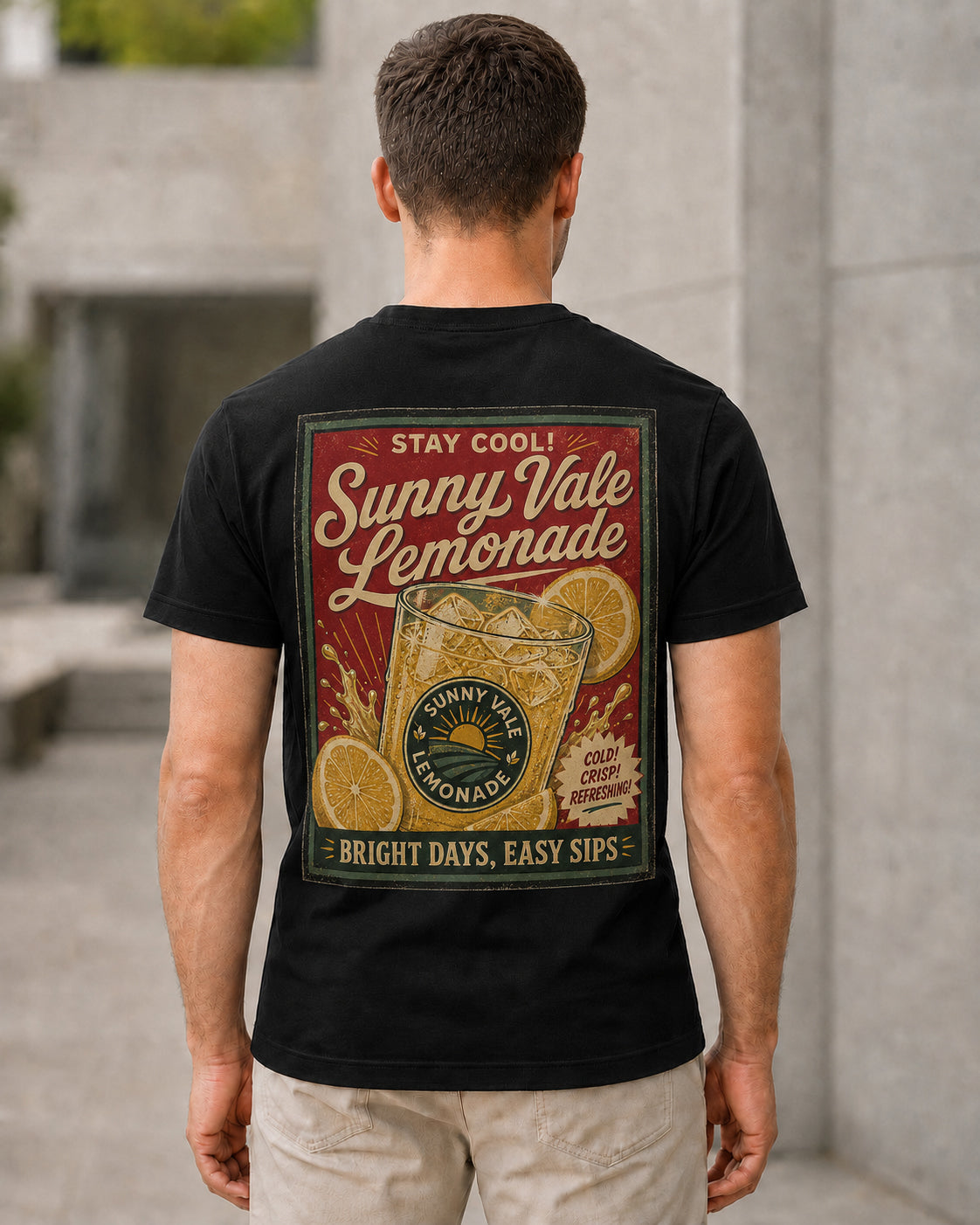 Sunny Vale Lemonade T-Shirt – Bio-Baumwolle Shirt Schwarz, Rückenprint