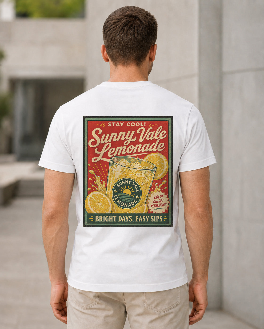 Sunny Vale Lemonade T-Shirt – Bio-Baumwolle Shirt Weiss, Rückenprint