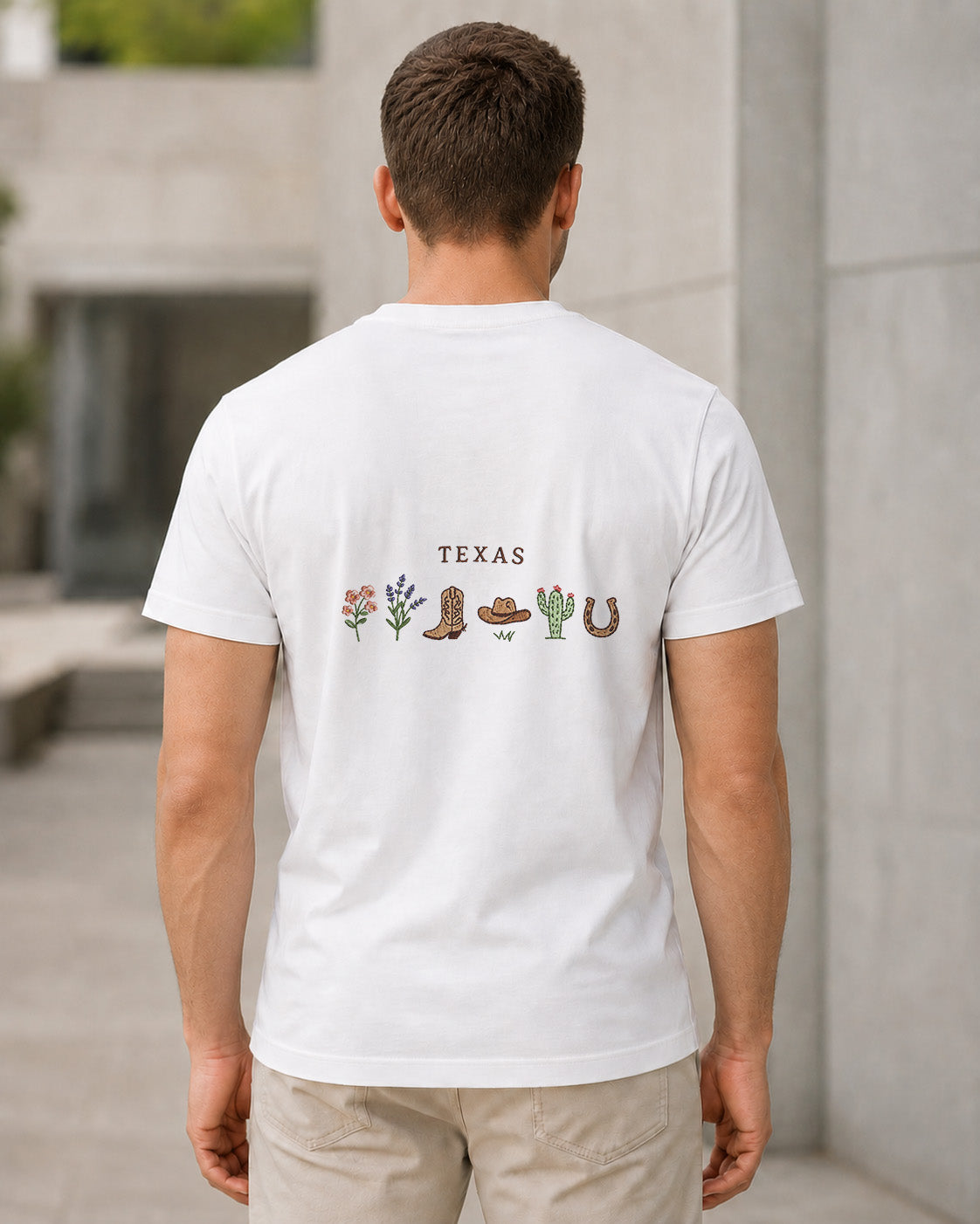 Texas T-Shirt – Bio-Baumwolle Shirt Weiss, Rückenprint