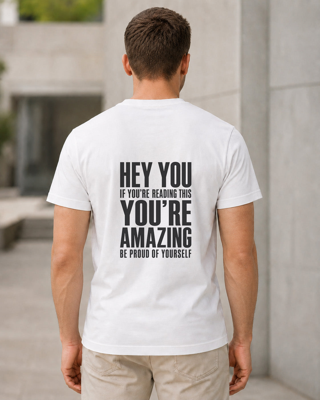 You're Amazing T-Shirt – Bio-Baumwolle Shirt Weiss, Rückenprint