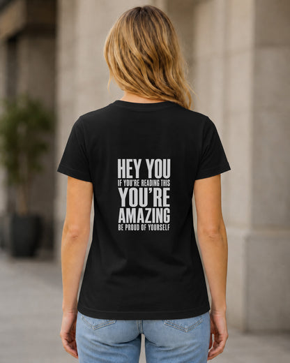 You're Amazing T-Shirt – Frauen Shirt Schwarz, Rückenprint