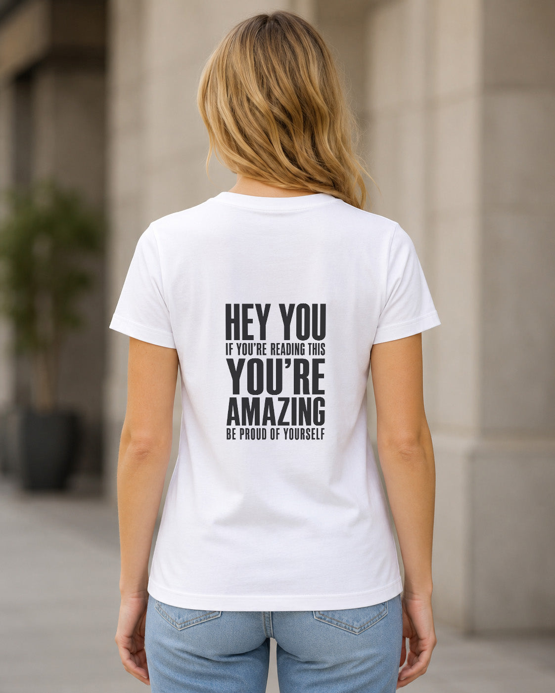 You're Amazing T-Shirt – Frauen Shirt Weiss, Rückenprint
