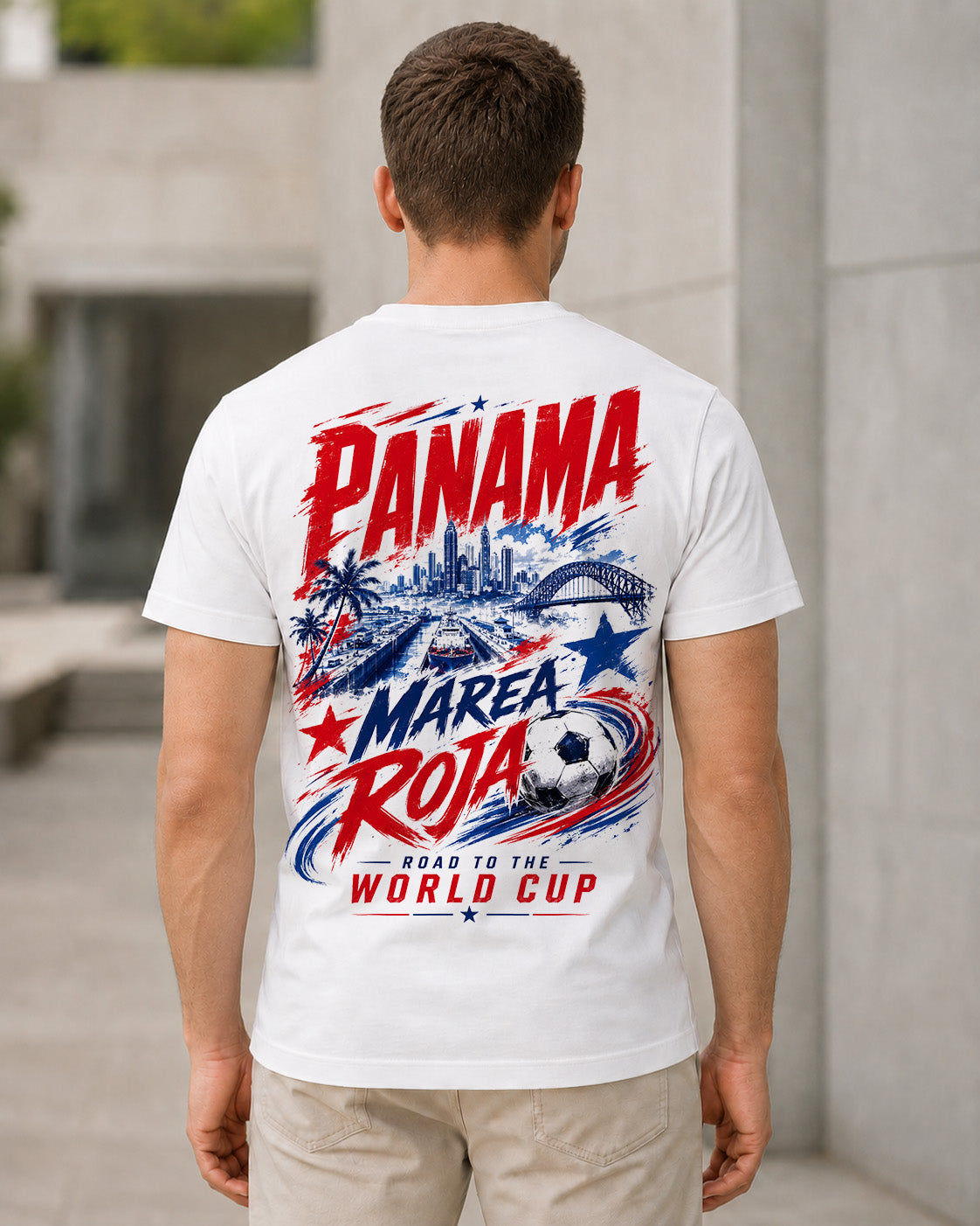 Panama WM Shirt 2026 – Bio-Baumwolle Shirt Weiss, Rückenprint