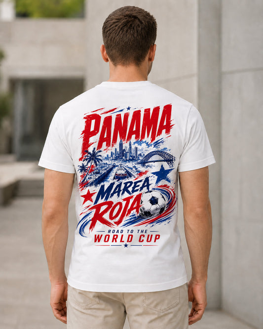 Panama WM Shirt 2026 – Bio-Baumwolle Shirt Weiss, Rückenprint