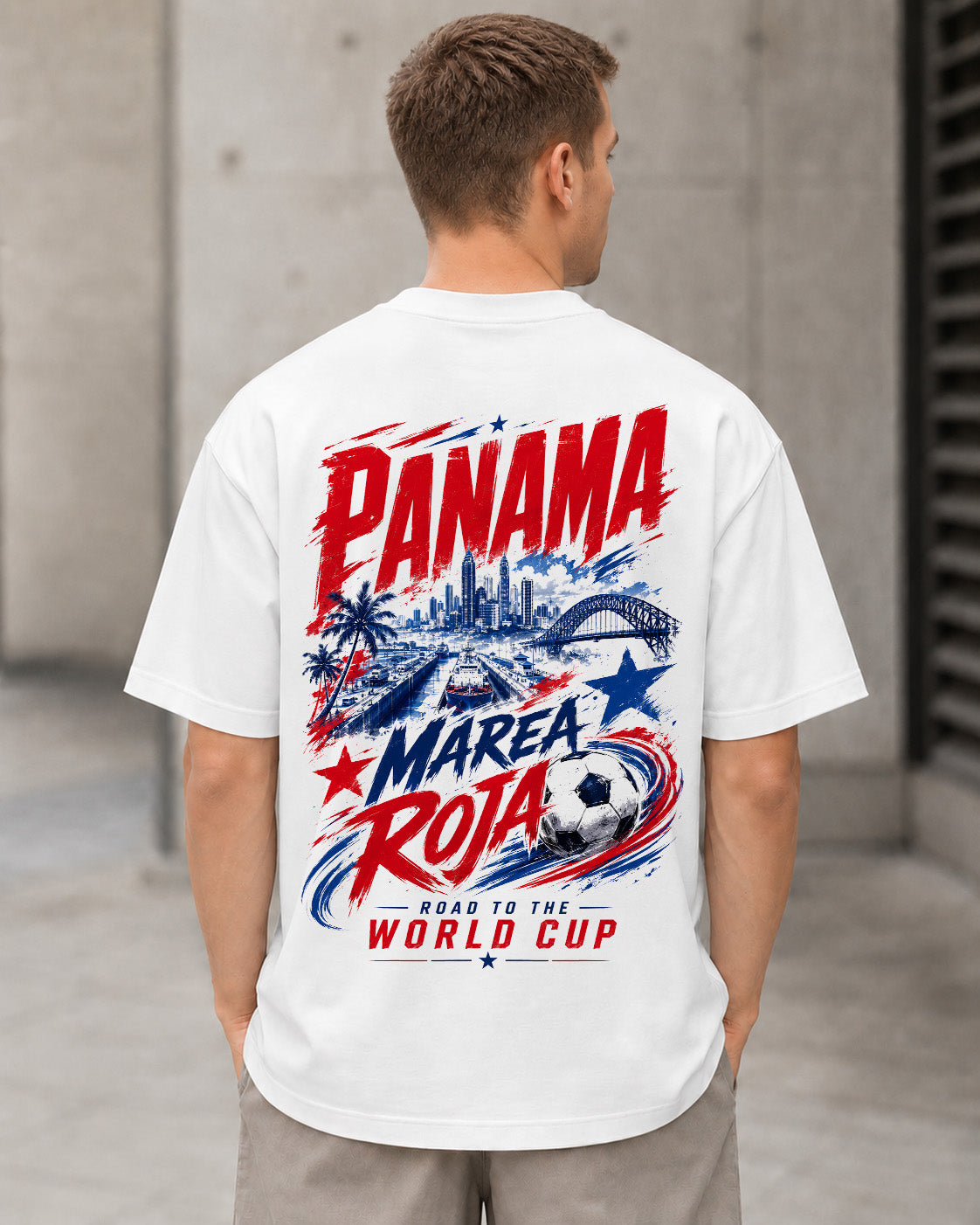 Panama WM Shirt 2026 – Heavyweight Oversize Shirt Weiss, Rückenprint